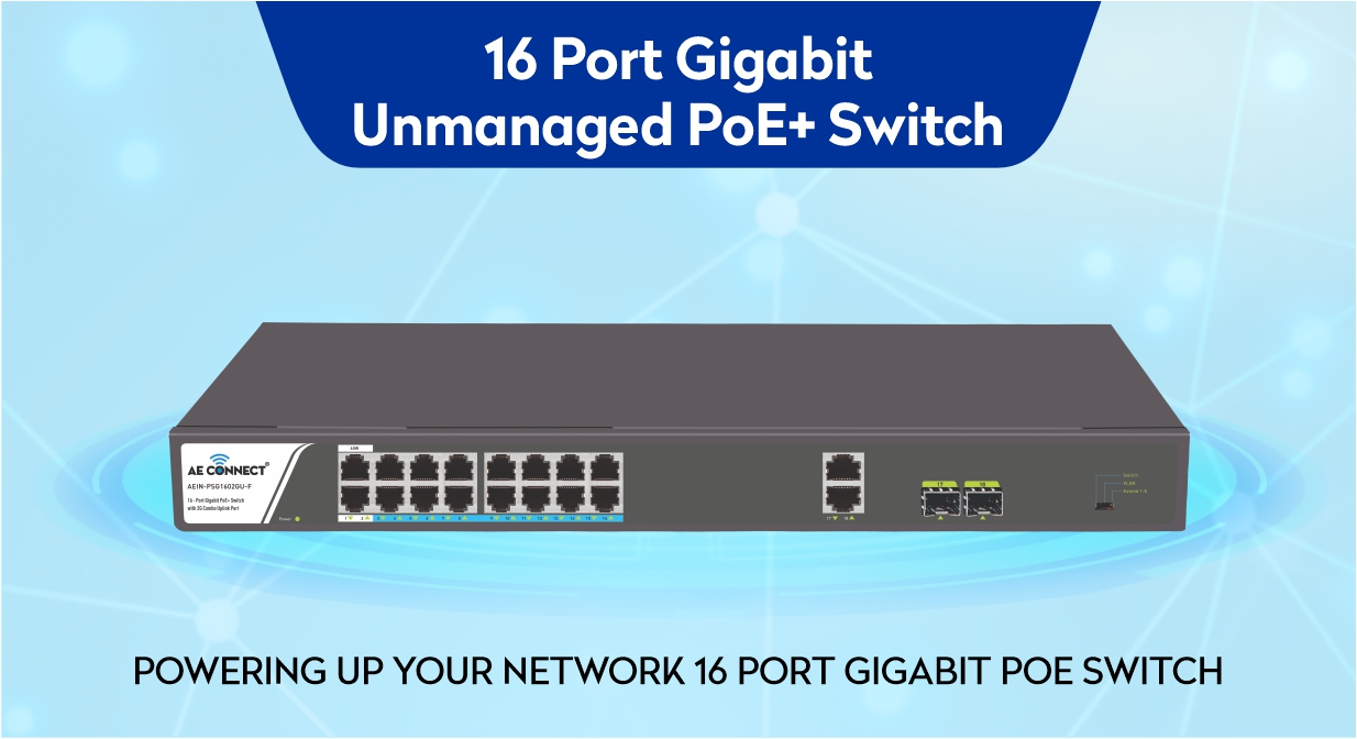 16 port gigabit PoE switch
