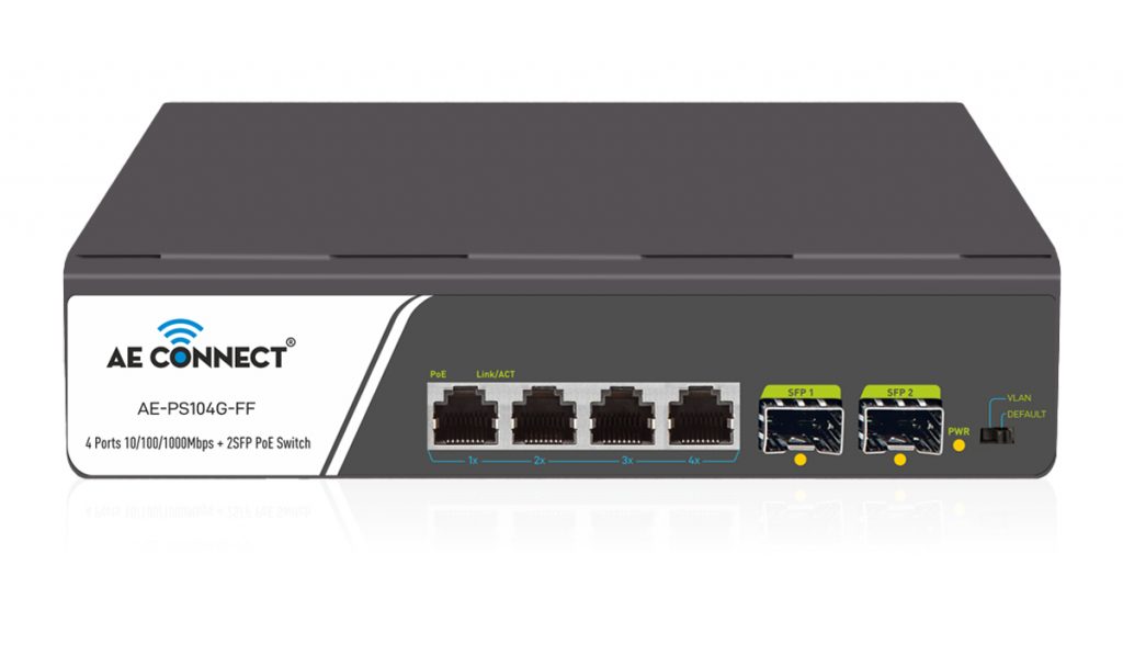 AE-PS104G-FF 4 Port PoE Switch | Gigabit Unmanaged