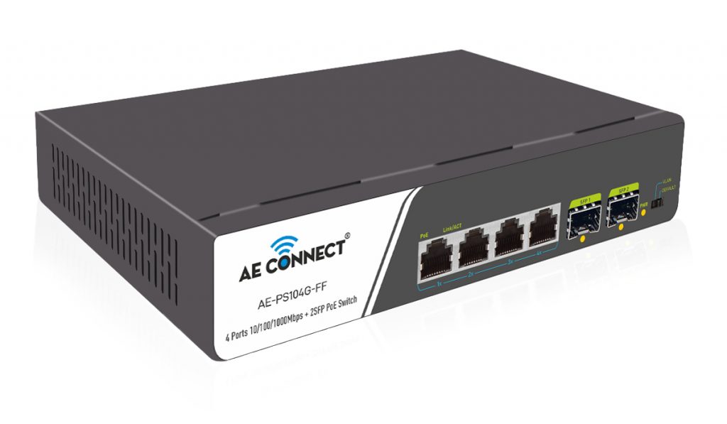 AE-PS104G-FF 4 Port PoE Switch | Gigabit Unmanaged