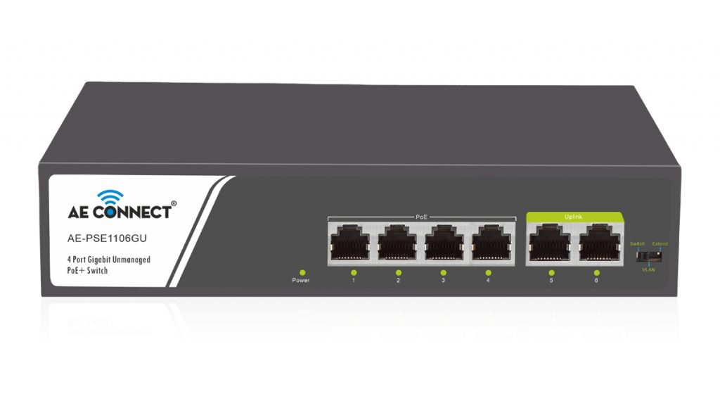 4 Port PoE Switch - Gigabit Unmanaged PoE+ High-Performance