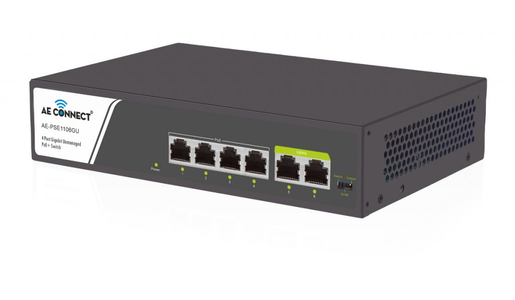 24 port PoE switch - 24×10/100 PoE+, 250 W, 2 SFP uplinks