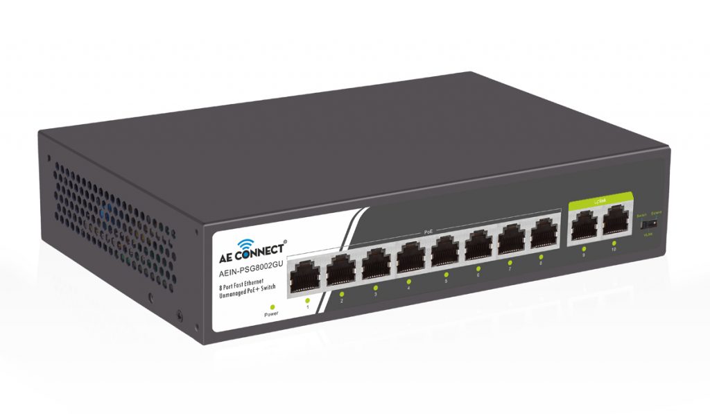 8 Port PoE Switch | Fast Ethernet with Gigabit Uplinks