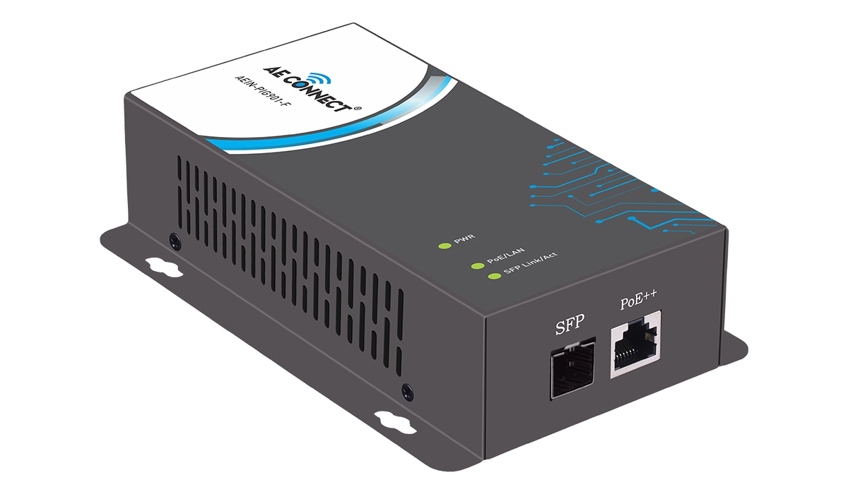 AEIN-PIG901-F 90W PoE Injector with SFP Slot and RJ45 Ports