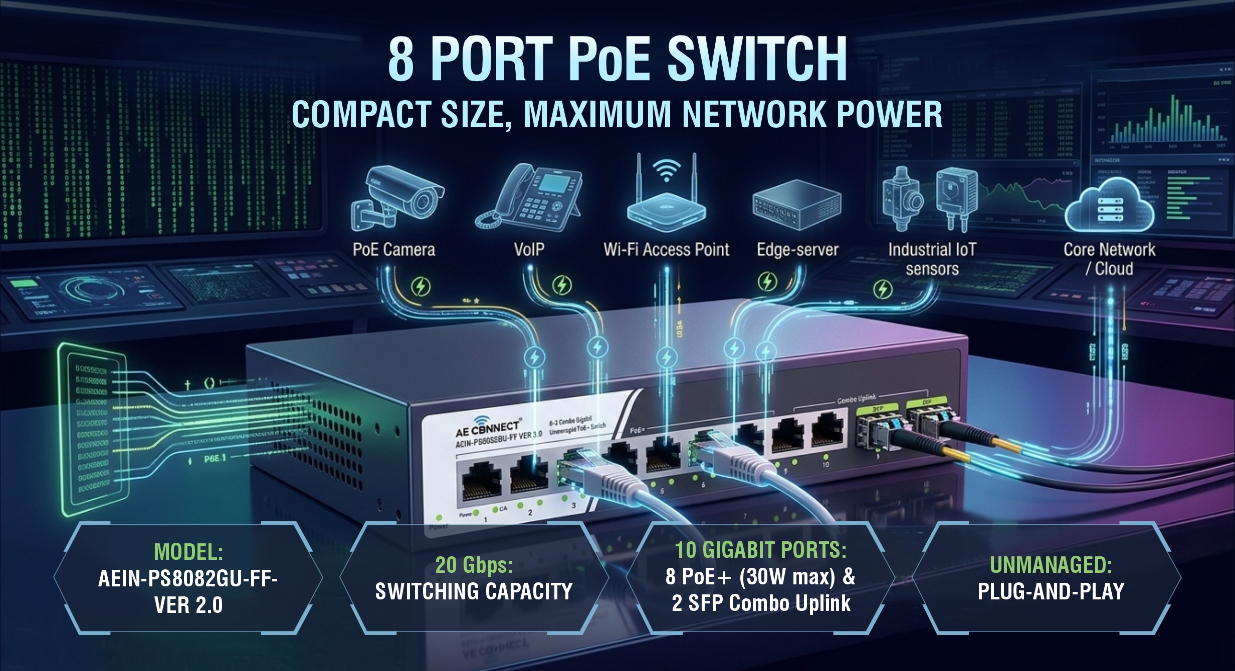 8 Port PoE Switch